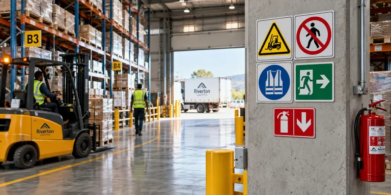 26 warehouse safety signage (illustrative image)